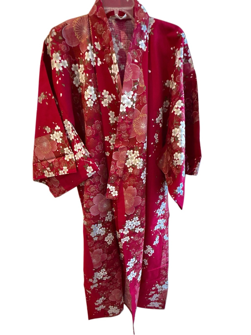 AUTHENTIC JAPANESE FLORAL COTTON KIMONO/TUKATA ROBE-NEW IN PACKAGE! - Picture 2 of 7